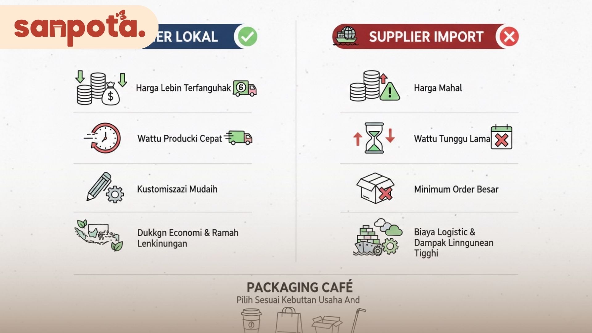 Perbandingan Supplier Lokal vs Import Packaging Cafe