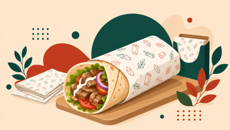 7 Keunggulan Kertas Pembungkus Kebab Motif Custom | Sanpota